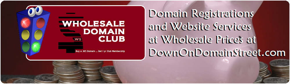 Put money in your Piggy Bank that you save At Domain Street's WholeSale Domain Club